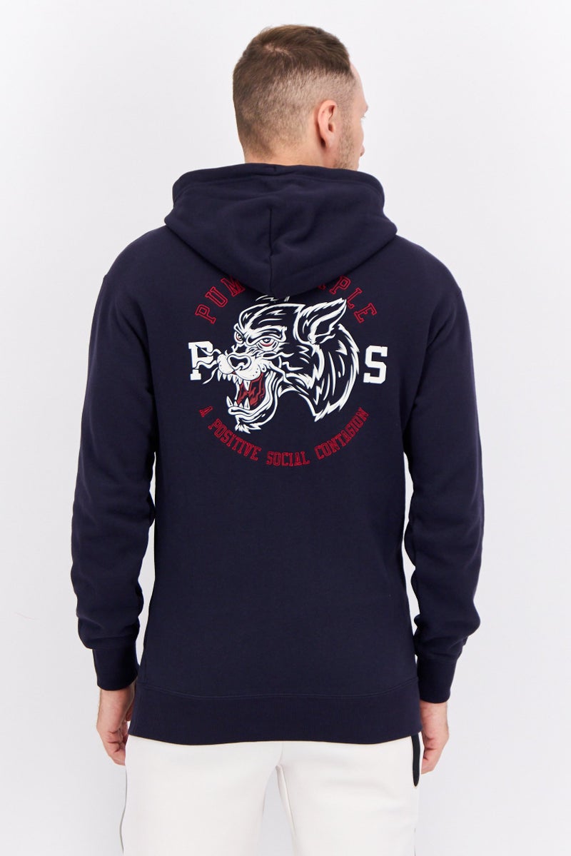 PUMA ملابس رياضية للرجال بأكمام طويلة مناسبة، هوديز خارجية، أزرق داكن - Image 2