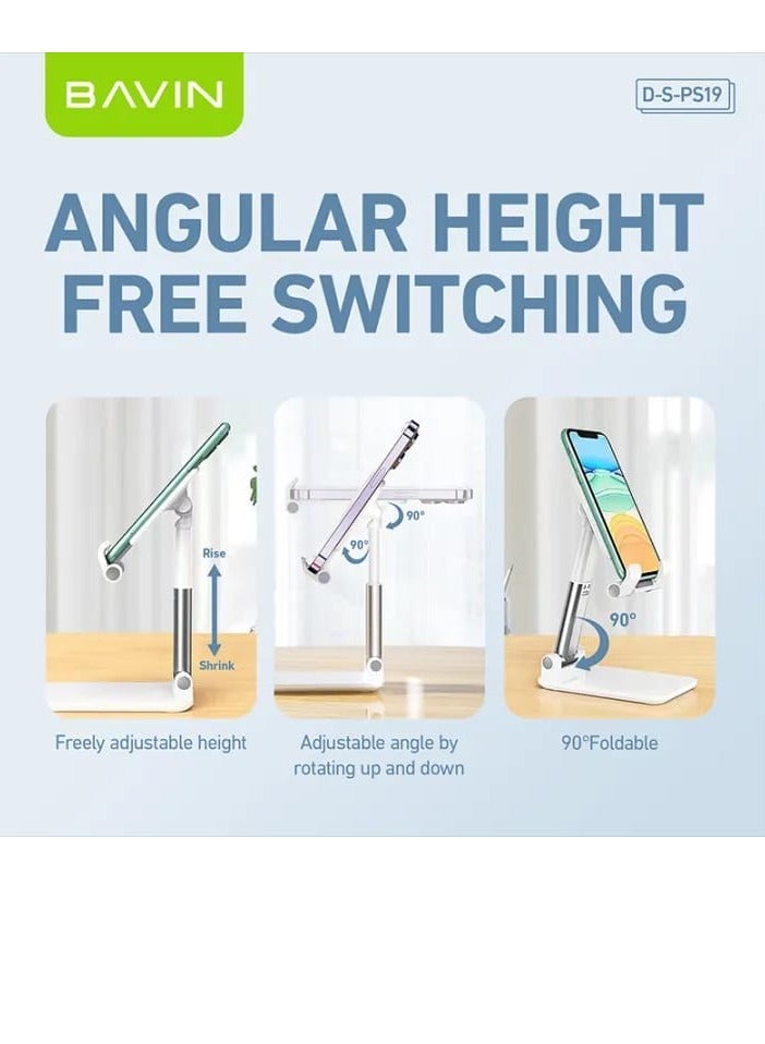 Bavin PS19 Foldable Mobile Phone Holder Aluminum Alloy Adjustable Desktop Phone Stand - Image 4