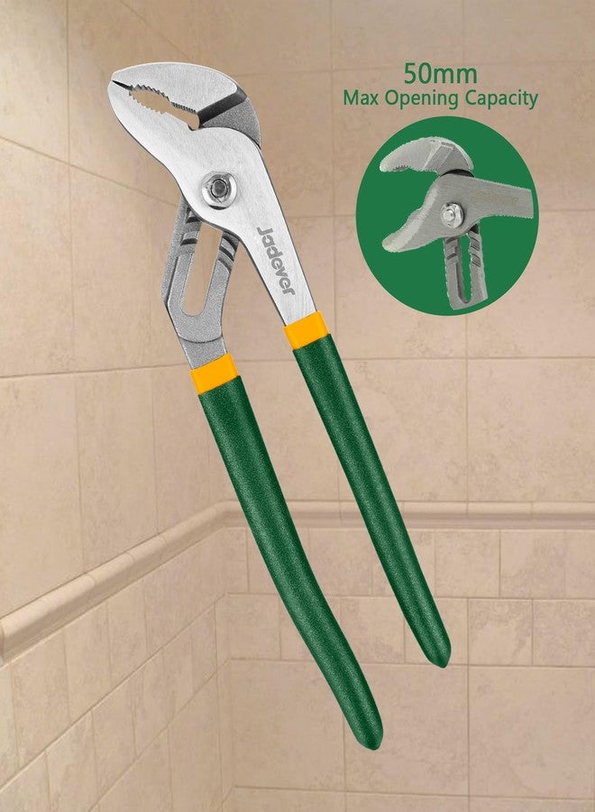 جاديفر  كماشة مضخة مياه من Jadever مقاس 10 بوصات، كماشة لسان وأخدود، كماشة مفصل انزلاقي بفك مسنن، 6 أوضاع فك قابلة للتعديل، أقصى سعة فتح 50 مم، مناسبة لإصلاحات المنازل/مسكات الصواميل/الأنابيب - Image 4