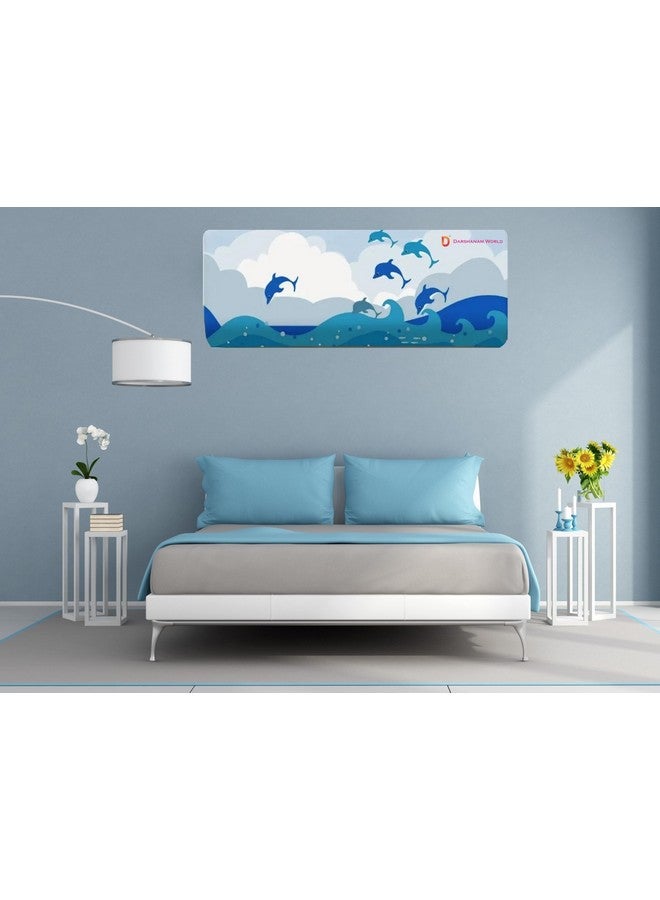 Stuti World Beautiful Designer AC Cover, Printed Air Conditioning Dust Cover - Folding Design Cover For Indoor All Type Split AC - 97 X 31 X 21.5 Cm (Dolphin) - Polyester - Image 5