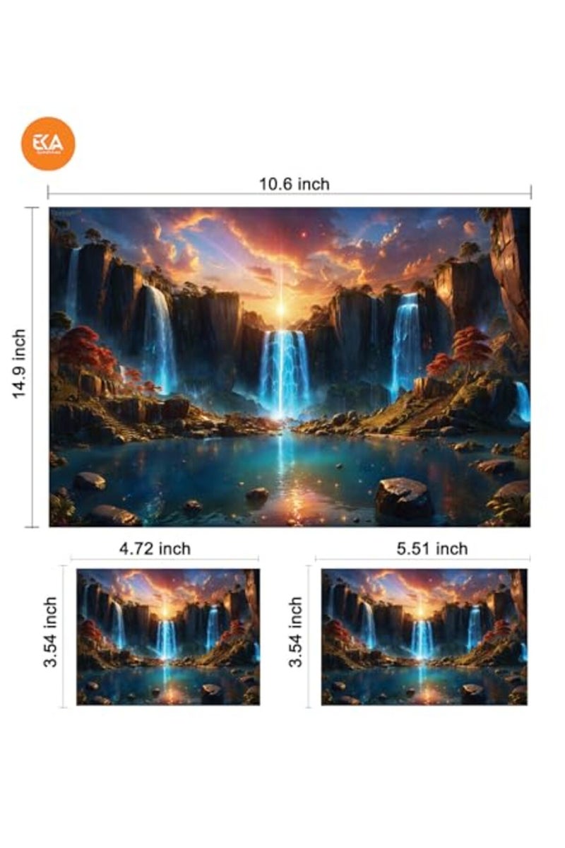 ALAYRA Waterfall Sky Sunrise Scenery Digital Art, Laptop Skin Sticker Decal,13.3 14 15 15.4 15.6 Inch Laptop Universal Vinyl Skin Sticker Cover,Dustproof, Waterproof,Decal Protector With Free 2 Wrist Pads - Image 2