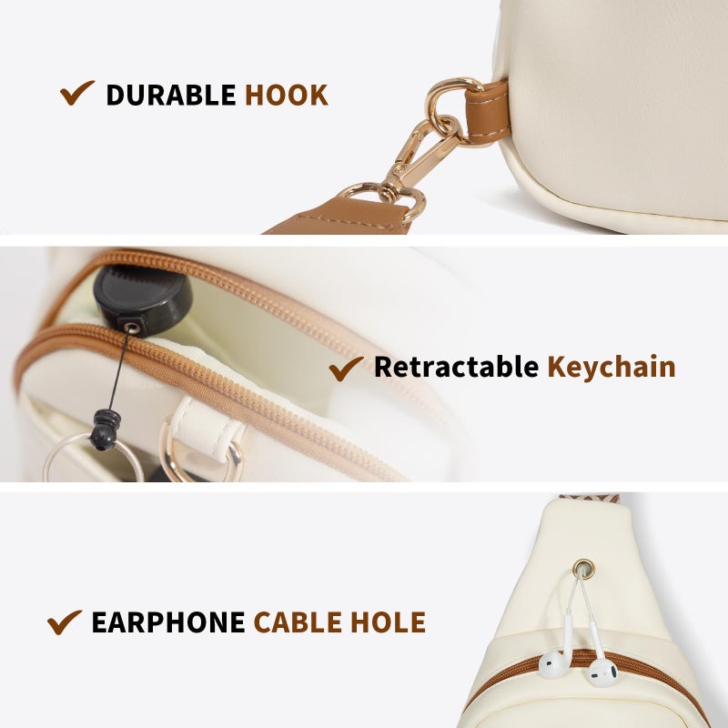 OSOCE Crossbody Bags for Women Sling Bag Anti Theft PU Leather Travel Chest Purse Small Adjustable Strap Fits Large Phone - Image 5