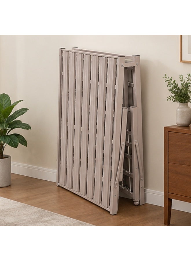 ABX HOME Foldable Single Metal Bed – Space-Saving Portable Guest Bed with Headboard (190X90 CM) - Image 4