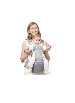 Generic Baby Carrier with Hip Seat for Newborn to Toddler, 6-in-1 Ergonomic Infant Carrier for 0-36 Month Baby, All Positions Soft Breathable Mesh Wrap Carrier with Waist Stool, Baby Holder-Grey  - Image 1