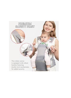 Generic Baby Carrier with Hip Seat for Newborn to Toddler, 6-in-1 Ergonomic Infant Carrier for 0-36 Month Baby, All Positions Soft Breathable Mesh Wrap Carrier with Waist Stool, Baby Holder-Grey  - Image 3