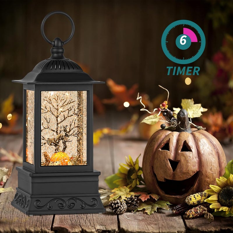 Eyrosa Halloween Snow Globe Decorations, Glitter Black Cat Lantern with 6H Timer, USB/Battery Powered Lighted Décor for Home, Tabletop, Gift Box - Image 5