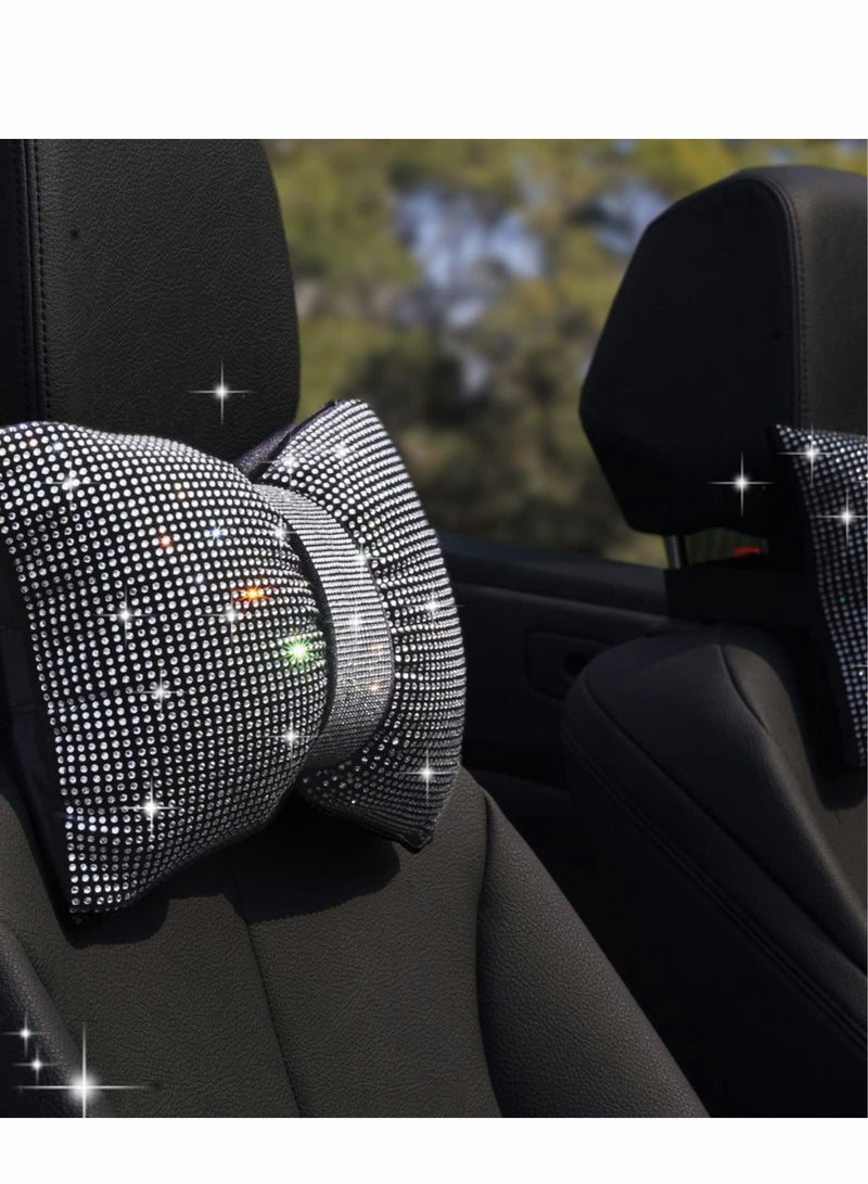 KASTWAVE Car Bling Pillow, Rhinestones Bowknot Bling Headrest Pillow - Image 2