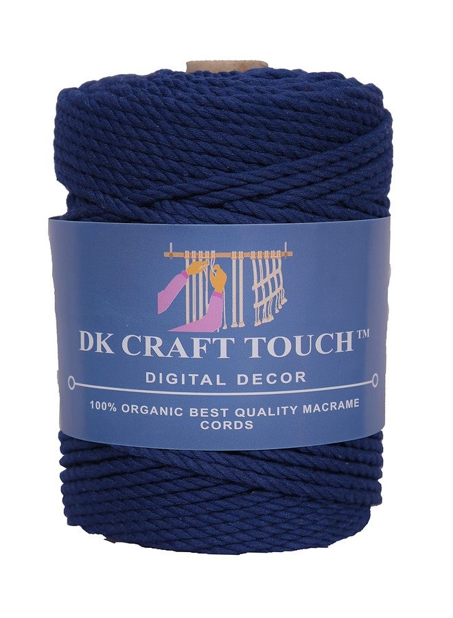 DK Craft Touch 5mm (50 metre) Twisted Macrame Cotton Cord/Thread for Craft Work,Plant Hanger Ropes (Ink Blue) - Image 3