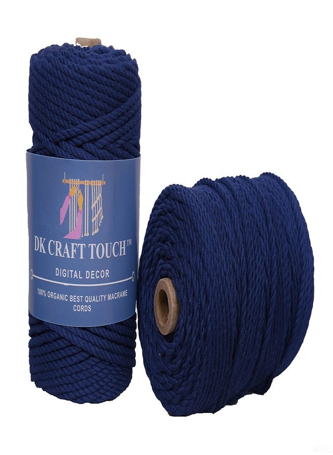 DK Craft Touch 5mm (50 metre) Twisted Macrame Cotton Cord/Thread for Craft Work,Plant Hanger Ropes (Ink Blue) - Image 1