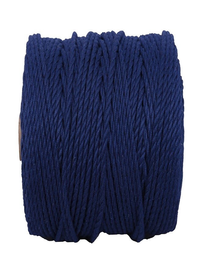 DK Craft Touch 5mm (50 metre) Twisted Macrame Cotton Cord/Thread for Craft Work,Plant Hanger Ropes (Ink Blue) - Image 2