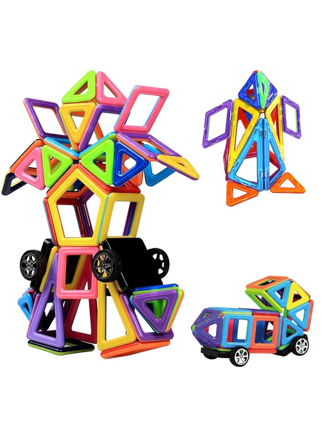 Faylor Magnetic Building Blocks Castle Magnetic Toys Magnet Tiles Gift Magnetics Construction Booklet Learning & Development Kids Games Toys Gift With Portable Bag For Boys Girls (76Pcs) - Image 1