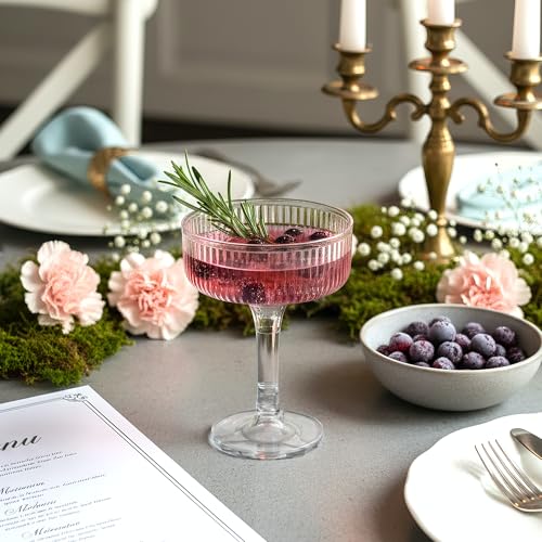 Houmury 56 Pcs 7oz Plastic Wine Glasses Unbreakable Wedding Plastic Champagne Flutes Goblet Glasses Reusable Clear Acrylic Martini Drinkware For Birthday Party (56, Clear) - Image 2