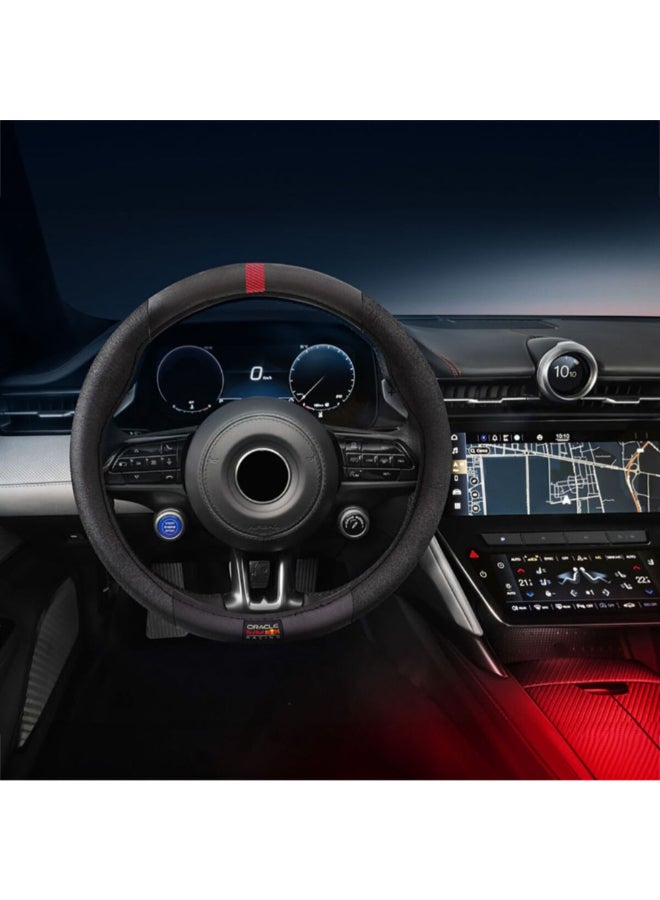Red Bull Oracle Racing Steering Wheel Cover and Shoulder Pad Set Black and Red 38 x 5 x 38 cm RBSWCK001BR  - Image 5