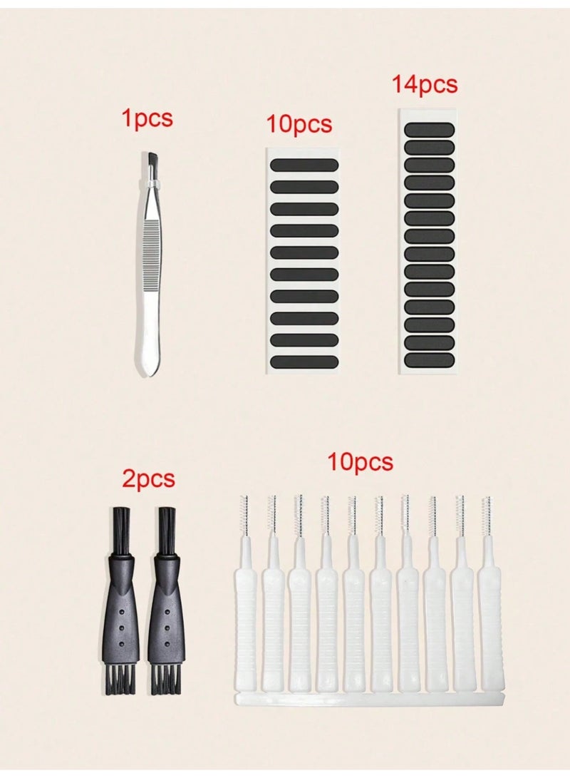 HPRT Phone Cleaning Kit, 6-Piece Cleaning Kit with 2 Dust Brushes, Tweezers, Dust Stickers and 10 Slim Cleaning Sticks for Charging Port, Speaker and Phone Gaps (13.3 × 9 × 0.8 cm Pack) - Image 2