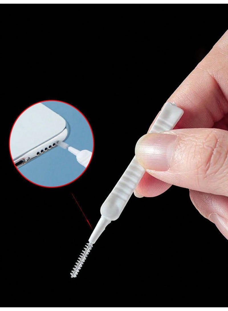 HPRT Phone Cleaning Kit, 6-Piece Cleaning Kit with 2 Dust Brushes, Tweezers, Dust Stickers and 10 Slim Cleaning Sticks for Charging Port, Speaker and Phone Gaps (13.3 × 9 × 0.8 cm Pack) - Image 3