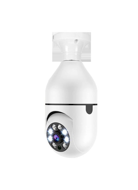 A6 Bulb Camera 360 Degree Intelligent Intercom Monitoring Security Remote Wireless Wifi Bulb E27 Camera-Color:White HD Dual Light Full Color