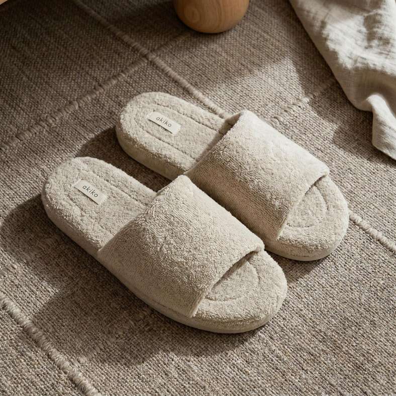 Pan Home Kyoto Cozy Cushioned Terry Indoor Slippers - Wheat - 212PSF9900005 - Image 1