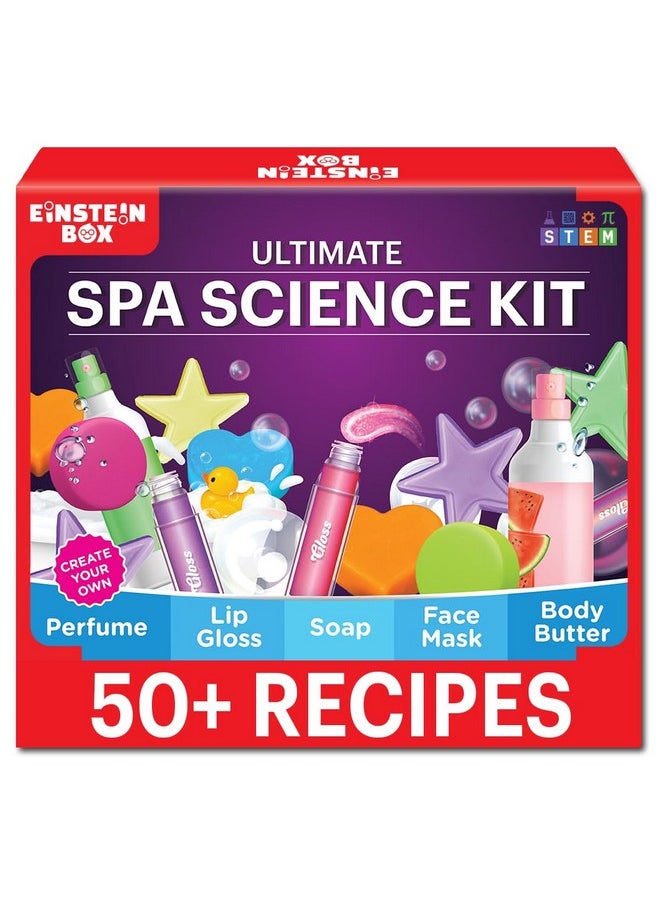 Einstein Box Einstein Box Ultimate Spa Science Kit for for Boys & Girls Aged 6-8-12-14| Birthday Gift Ideas, Lip Gloss Making kit | STEM Projects for 6,7,8,9,10,11,12,13,14 Year Olds | Gift Ideas for Girls |  - Image 1