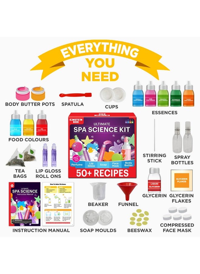Einstein Box Einstein Box Ultimate Spa Science Kit for for Boys & Girls Aged 6-8-12-14| Birthday Gift Ideas, Lip Gloss Making kit | STEM Projects for 6,7,8,9,10,11,12,13,14 Year Olds | Gift Ideas for Girls |  - Image 5