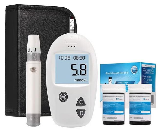SINOCARE Blood Glucose Monitoring System With 50 Test Strips And Lancets - Image 1