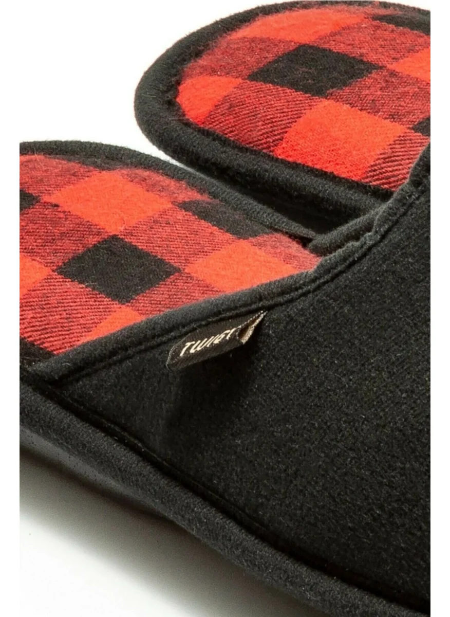 Twigy Tw Square New Season Black Men's Home Slippers Soft Sole