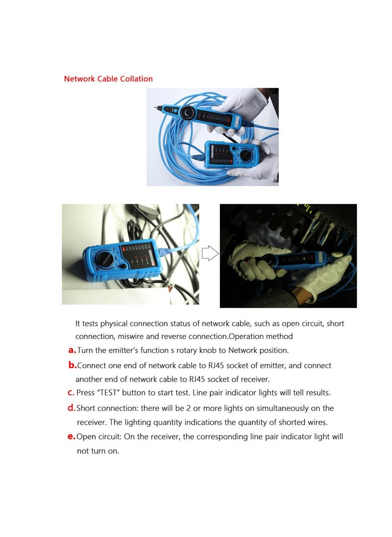 Sazoley MultiFunctional Handheld Wire Tester Line Cable Testing Tool for Network Maintenance  - Image 5