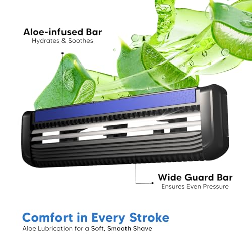 LetsShave Pro 2 Plus Disposable Shaving Razor For Men, Pack of 16 + 4 Free, Stainless Steel Shaving Blade Made In South Korea, Open Flow Twin Razor Blade With Pivot Head and Safety Cap | Manual Shaving Razor for Men - Image 4