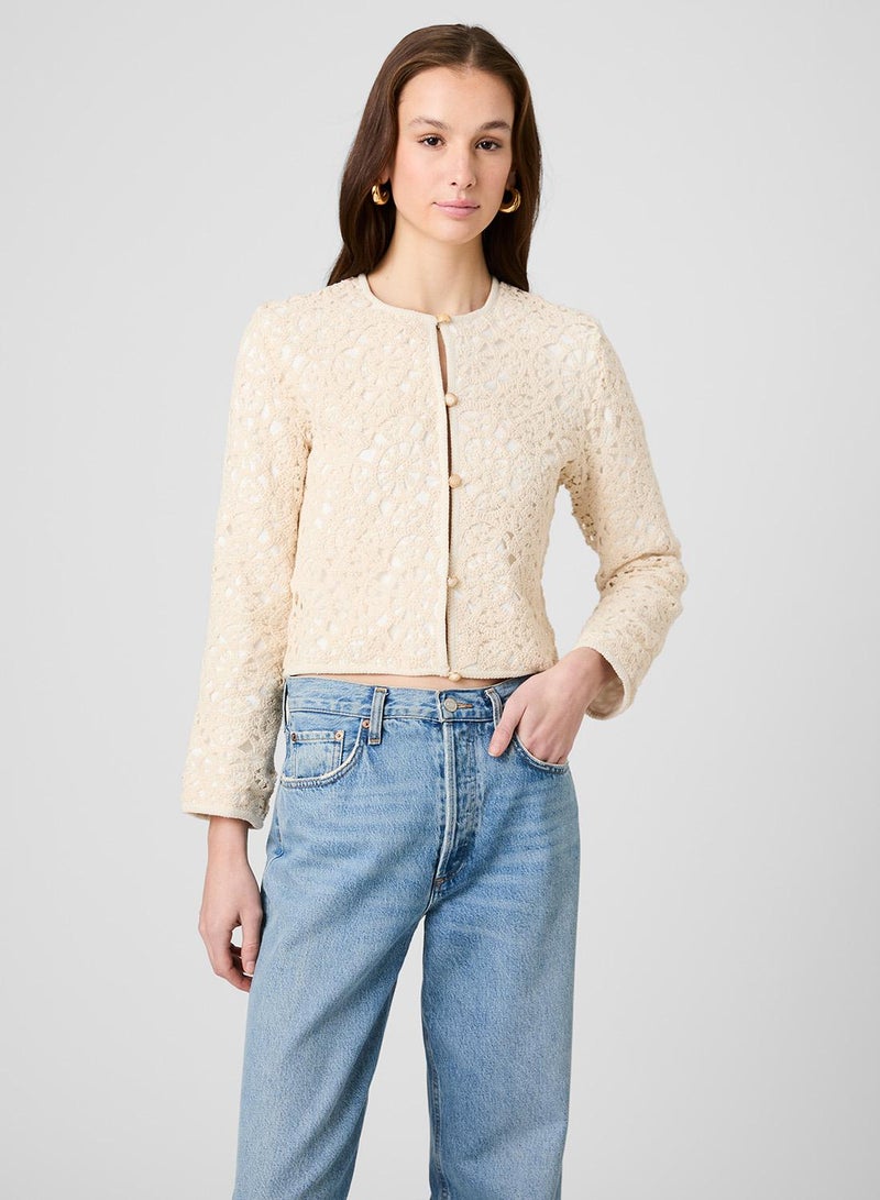 French Connection Geo Shell Textured Woven Slim Jacket - Image 1