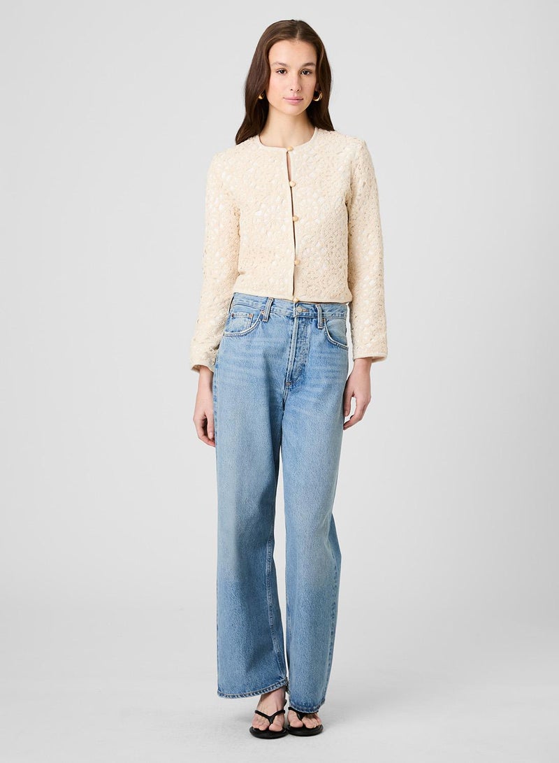 French Connection Geo Shell Textured Woven Slim Jacket - Image 2