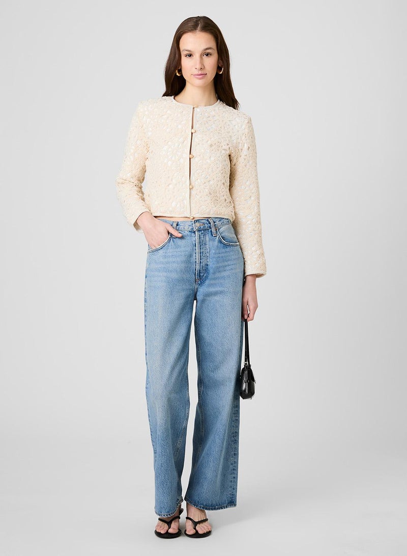 French Connection Geo Shell Textured Woven Slim Jacket - Image 3