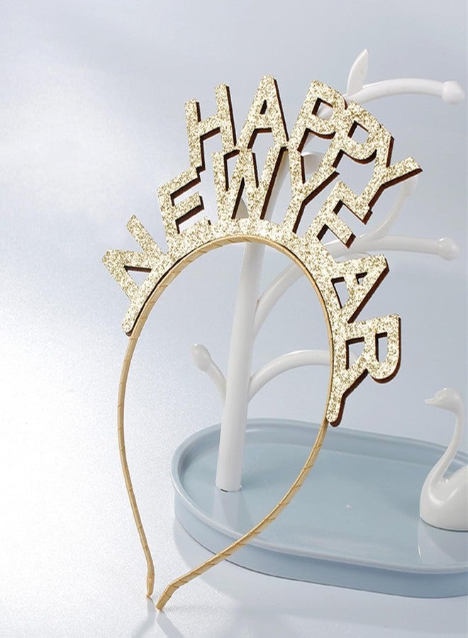 Dzrige Happy New Year Headband New Years Eve Headwear Glitter New Year Party Hair Accessories Christmas New Year Eve Party Decoration Photo Props Hair Hoop Ornament - Image 4