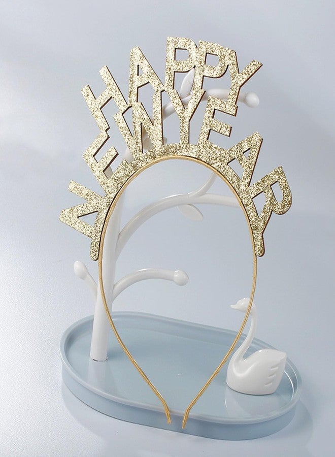 Dzrige Happy New Year Headband New Years Eve Headwear Glitter New Year Party Hair Accessories Christmas New Year Eve Party Decoration Photo Props Hair Hoop Ornament - Image 3