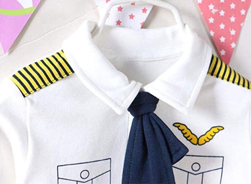 FANCYBABY Baby Pilot Boys Halloween Uniform Cosplay Romper Costume Outfit (3 to 6 Months, Long Sleeves) - Image 3