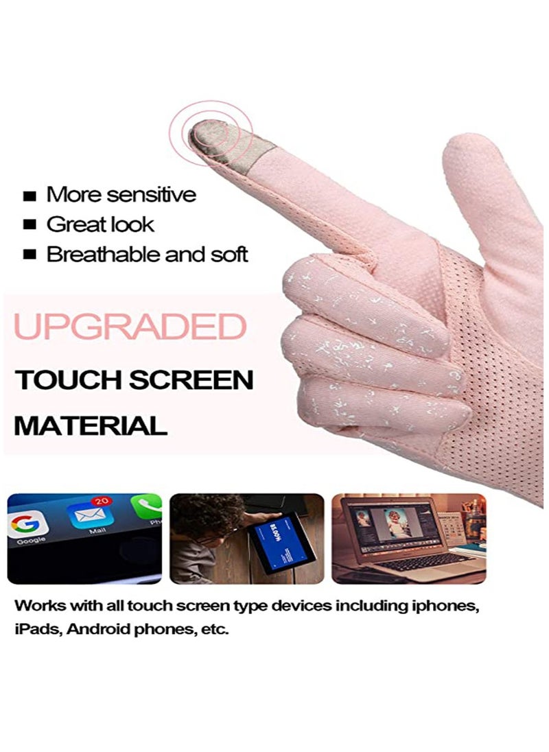 Inder - 1Pair Sun Protection Touchscreen Gloves UPF45 UV Protection Breathable Non-Slip Summer Gloves for Driving Riding Outdoor Activities (Black) - Image 1