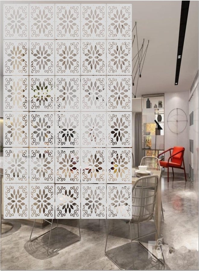 BMIDRUT مجموعة فواصل غرف معلقة بيضاء من BMIDRUT، 12 قطعة، مصنوعة من الخشب والبلاستيك، فواصل جدارية يمكنك تركيبها بنفسك، مع جميع الملحقات، مقاس 11.4 × 11.4 بوصة - Image 3