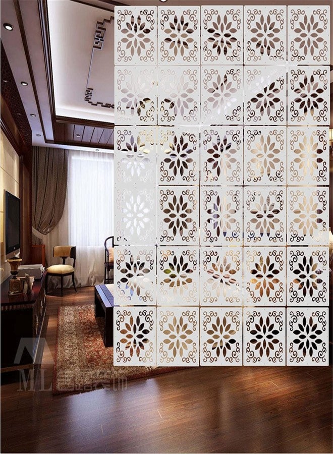 BMIDRUT مجموعة فواصل غرف معلقة بيضاء من BMIDRUT، 12 قطعة، مصنوعة من الخشب والبلاستيك، فواصل جدارية يمكنك تركيبها بنفسك، مع جميع الملحقات، مقاس 11.4 × 11.4 بوصة - Image 4