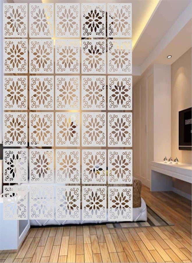 BMIDRUT مجموعة فواصل غرف معلقة بيضاء من BMIDRUT، 12 قطعة، مصنوعة من الخشب والبلاستيك، فواصل جدارية يمكنك تركيبها بنفسك، مع جميع الملحقات، مقاس 11.4 × 11.4 بوصة - Image 5