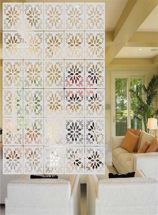 BMIDRUT مجموعة فواصل غرف معلقة بيضاء من BMIDRUT، 12 قطعة، مصنوعة من الخشب والبلاستيك، فواصل جدارية يمكنك تركيبها بنفسك، مع جميع الملحقات، مقاس 11.4 × 11.4 بوصة - Image 2