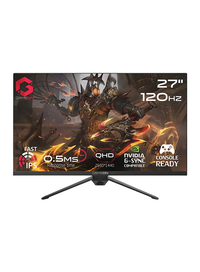 GAMEON 27 inch QHD 120Hz 0.5ms IPS Gaming Monitor, HDMI 2.1, FreeSync, Adaptive-Sync, 99% sRGB GOES27QHD120IPS Black