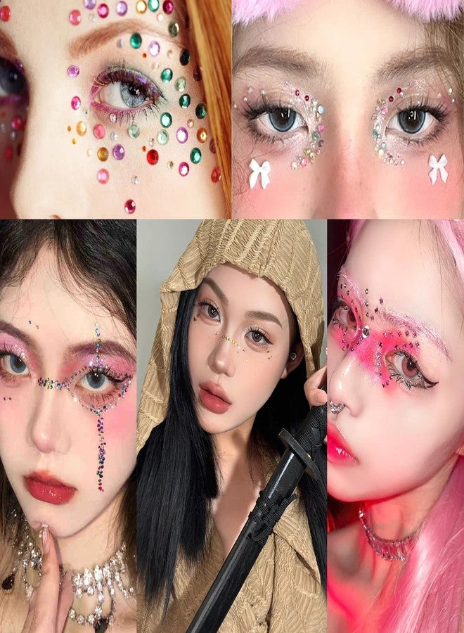 Snmzlc 2 Boxes mini nail art rhinestones multi shape nail gem design charm 3D star heart water drop butterfly moon square diamond pink mix DIY acrylic nail kit US281 (pink) - Image 5