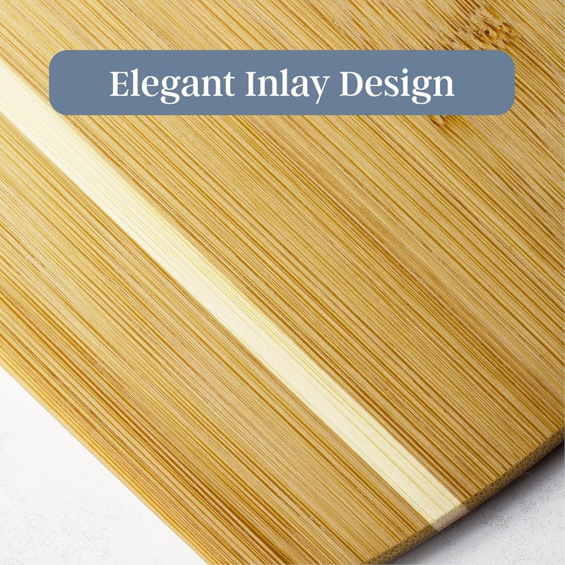 توتالي بامبو Two-Piece Striped Bamboo Cutting Board Set, 13" x 9-1/2" and 11" x 8-1/2" - Image 4