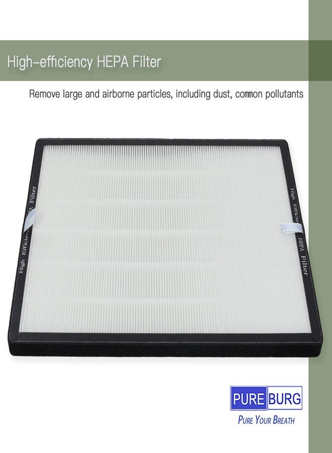 PUREBURG مجموعة فلاتر بديلة PUREBURG AF3 متوافقة مع جهاز تنقية الهواء BLACK + DECKER BAPUV150، فلتر H13 HEPA رباعي المراحل، فلتر كربون نشط لتنقية الهواء من الغبار والمركبات العضوية المتطايرة والروائح - Image 2