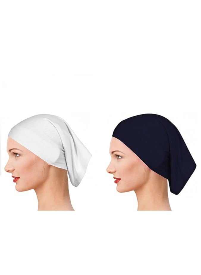 2 PcsMuslim Women's Hijab Inner Tube Hijab Tube Cap Stretchable Hijab Elastic Breathable Bonnet for Women - Image 1