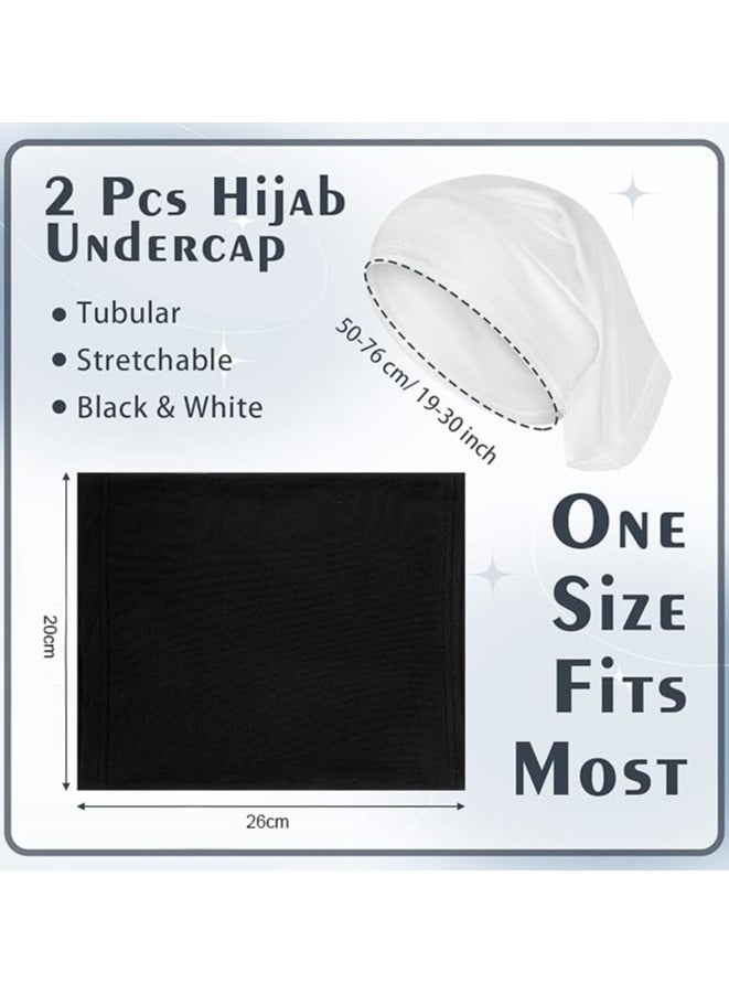 2 PcsMuslim Women's Hijab Inner Tube Hijab Tube Cap Stretchable Hijab Elastic Breathable Bonnet for Women - Image 3