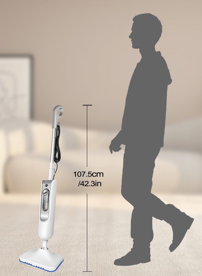 Steam Mop with Superheated Steam - 1500W Powerful Cleaning - Reusable Microfiber Pads - for Floors, Tiles & Hardwood - Kills 99.9% Germs  - Image 3
