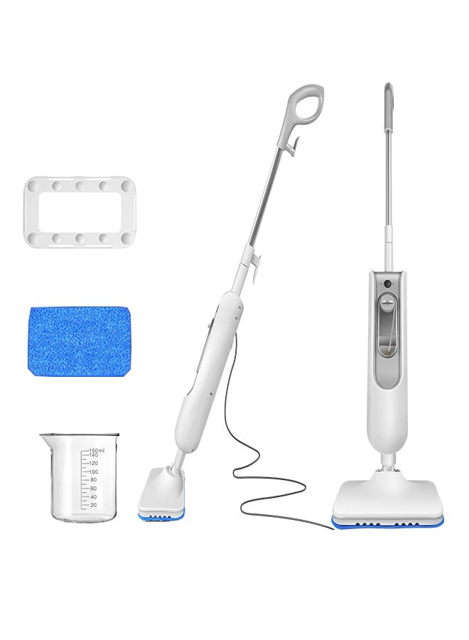 Steam Mop with Superheated Steam - 1500W Powerful Cleaning - Reusable Microfiber Pads - for Floors, Tiles & Hardwood - Kills 99.9% Germs  - Image 1