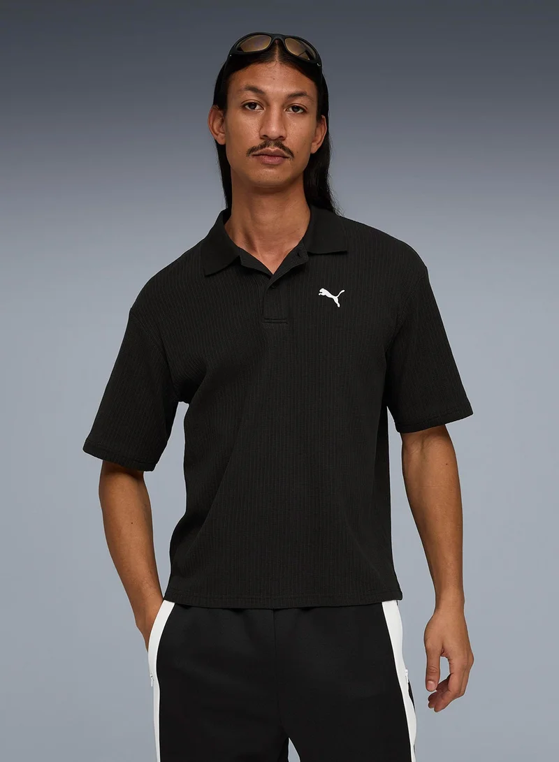 Essential Boxy Waffle Polo