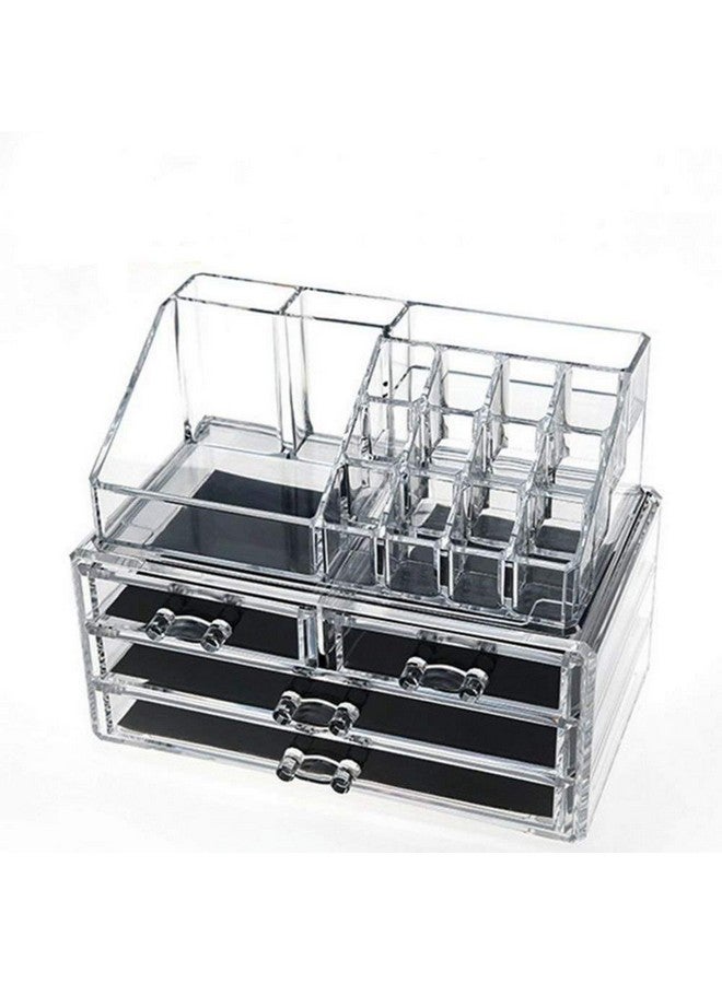 MOSHTU Cosmetic Organizer 16 Compartment & 4 Drawer Cosmetic Makeup Jewellery Acrylic Lipstick Storage Organiser Box - Image 3