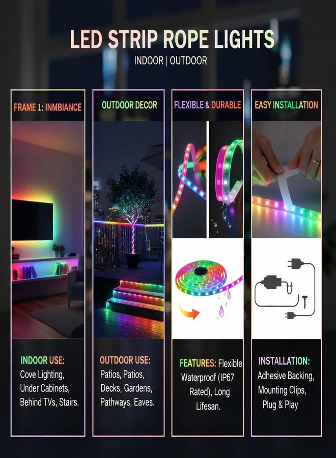 NEWNESS 5 Meter Waterproof LED Strip Light Multicolor, RGB LED Rope Light for False Ceiling, Living Room, Party & Home Decoration Lights - Image 5
