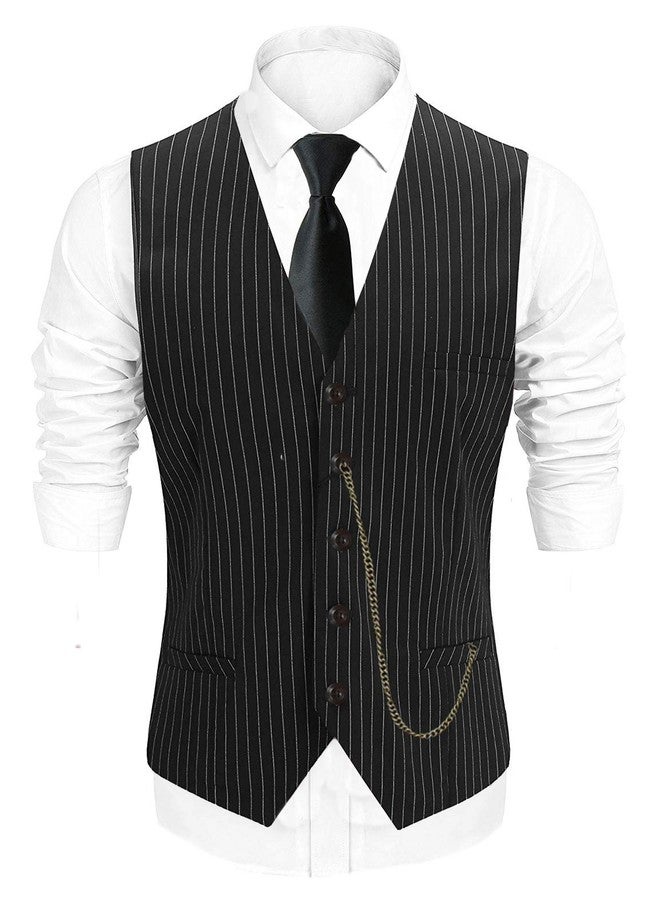 EFORLED 1920s Costume Accessories Set for Men - Fedora Hat,Gatsby Gangster Vest,Vintage Pocket Watch,Plastic Cigar,Pre Tied Bow Tie,Tie,L - Image 3
